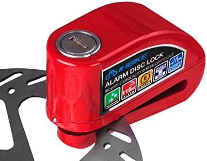 bike alarm disc brake lock security 110 db loud security motorcycle alarm lock anti-theft Waterproof bicycle lock (red)