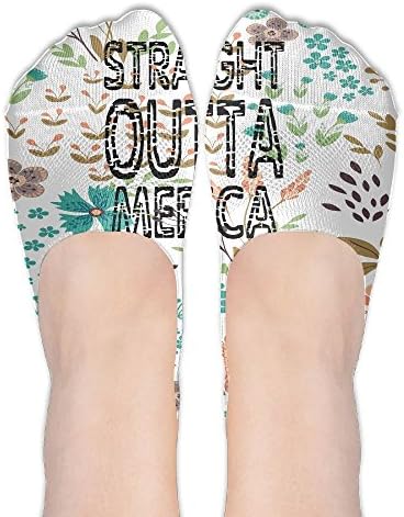 Straight Outta Merica Thin Casual No Show Socks Non Slip Flat Boat Line
