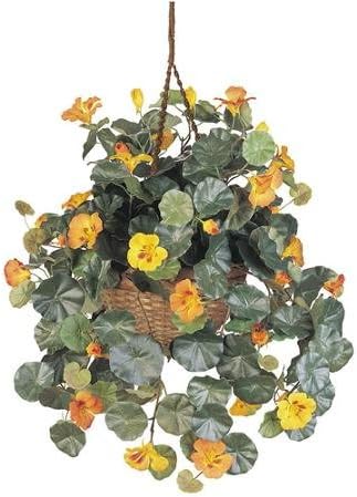 Artificial Nasturtium Silk Hanging Basket