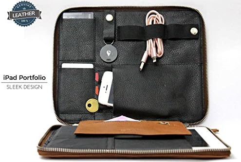 IFZA iPad Portfolio Galaxy Tab Sleeve Kindle Sleeve - Premium Leather Zip around Case. Pro 10.5,9.7,Air,Tab S3 S2