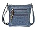 JollyChic Small Denim Bag Mini Crossbody Bag with 2 External Zip Pockets (Denim)