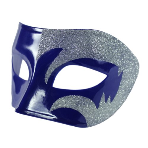 Mystic Silver Glitter & Blue Venetian Masquerade Mask ~ Mardi Gras Prom Party - Image 3