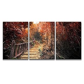 Fantasy Forest in Autumn Surreal Colors Road Path...