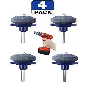 Sunnhan Lawn Mower Blade Sharpener Lawn Mower Blade Sharpener Grinder Wheel Stone for Power Drill Hand Drill and Lawn Mower Blade Balancers