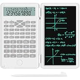 Scientific Calculator with Writing Tablet 2in1 Pocket Calculator Notepad | Function Financial Math Classroom Calculator Professional Foldable Calculator for Office, School, Home &amp; Business