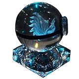 S-SO 3D Elf Inside K9 Crystal Ball Night Bedroom LED 7 Color Changing Desk Sleep Light (nit)