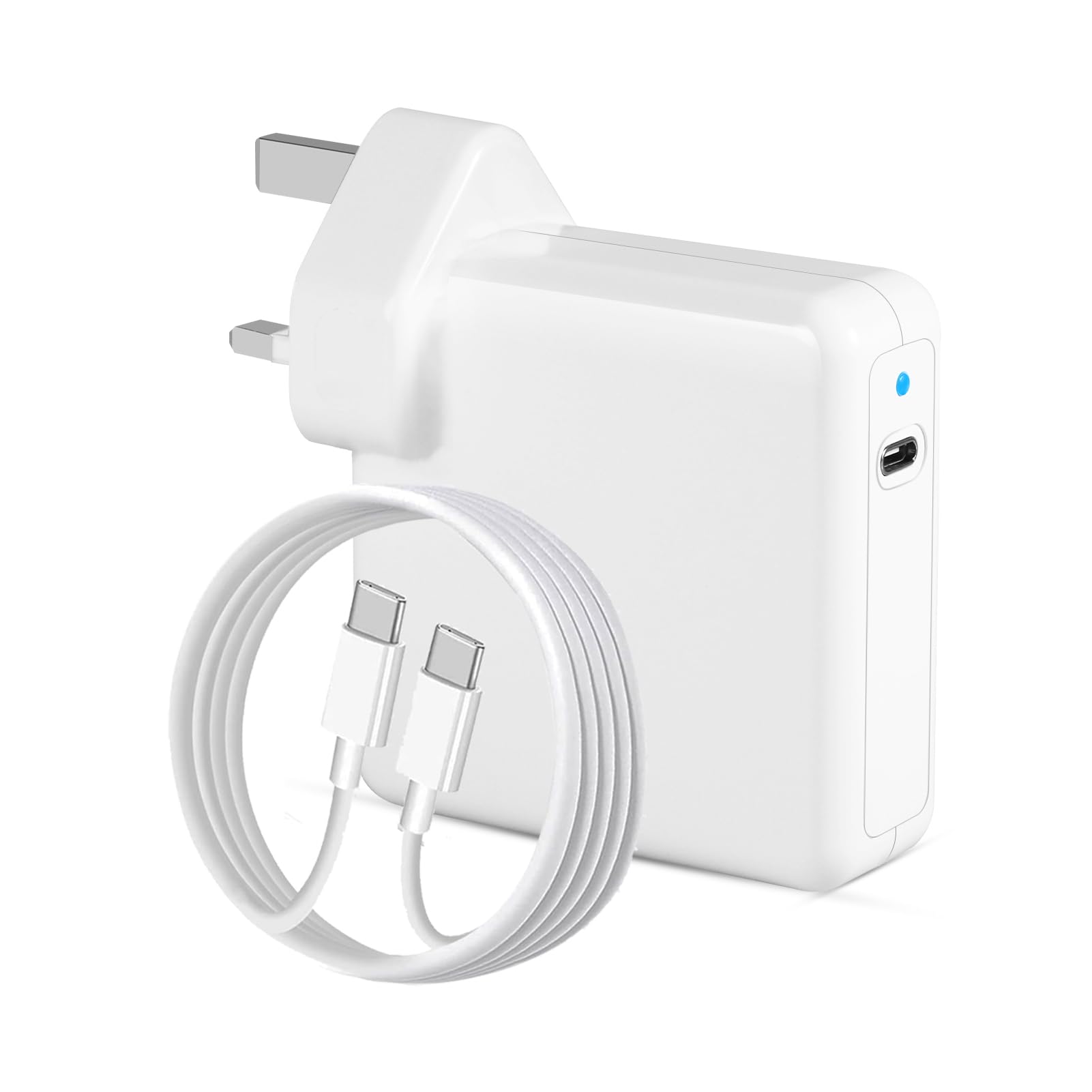 MacBook Pro Charger 96W USB C Faster Charger Block Power Adapter For MacBook Pro Air 13 14 15 16 inch 2024 2023 2022 2021 2020, M1 M2 M3 M4 Laptop New iPad Pro Include Type C Cable
