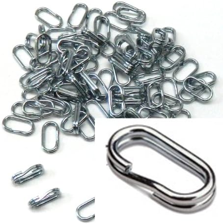 95 Oval X2 Power Rings 50% Stronger Than Round Split Rings Zinc Plated Connectors for Key Rings, Lures Fishing Tackle (5x10mm 0.384x0.197 in)