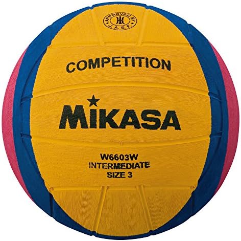 ミカサ(MIKASA) ウォーターポロ 水球 日本水泳連盟公認球 検定球 3号 (女子用・中学) ゴム 黄/青/ピンク W6603W
