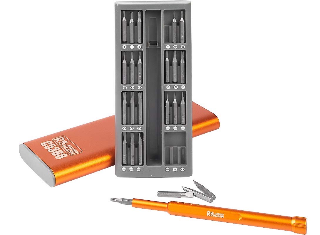Precision Mechanics 48-Piece Screwdriver Bit Set Mini Set Bit Holder Rotatable Magnet Repair Set for Smartphones Laptops PC