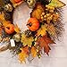 Fall Maple Leaf Pumpkin Wreath Christmas Artificial Wreath Front Door Decoration Thanksgiving Decorative Garland