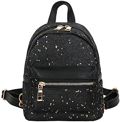Iusun Backpack for Women Girl Sequins Leather High School Wind Superbreak Handbag Pocket Shoulder Bags Rucksack Daypack Teenagers Birthday Gift for Day Trips College Vacation Travel Hikes Camping
