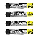 205mAh 25C 3.7V - Fight Time and Power Battery Upgrade - Fits All: Blade Nano QX, QX FPV, Tiny Whoop,UMX Radian, Blade Inductrix, Champ, Sport Cub S (Pack of 4)