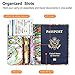 FINTIE Passport Holder, Slim Travel Wallet RFID Blocking Card Case Cover Passport Cover Protector Essentials with Credit Card Slots for Women/Men, Love Tree