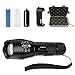 Shareline Water Resistant CREE XML T6 LED Zoomable Ajustable Focus Tactical Flashlight with 5 Modes, 1000 Lumens, Rechargeable 18650 Lithium Lon Battery(2P) and Charger