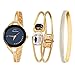 Daimon Women's Wrist Watches with Rose Gold Band 3 Sets Match Any Outfits (Black)