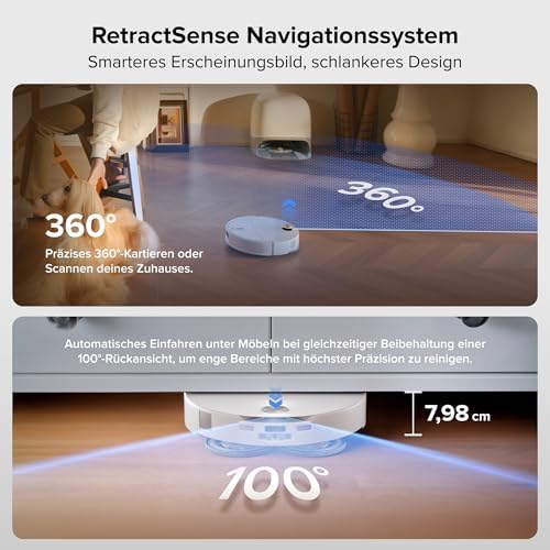 Qrevo Curv 2 Pro Saugroboter mit Wischfunktion&Hebarem Wischmopp