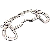 BAR H EQUINE Kimberwick Snaffle Bit with Stainless Steel Curb Chain for Horse Training and Trail Riding