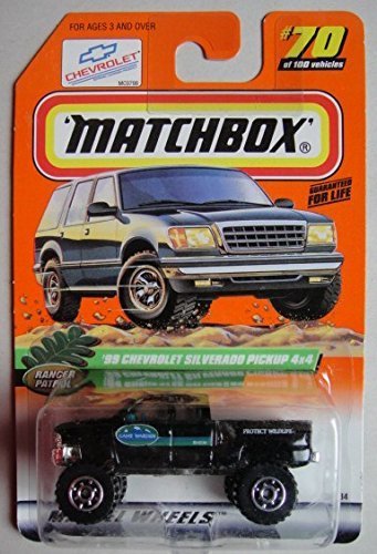 MATCHBOX RANGER PATROL BLACK '99 CHEVROLET SILVERADO PICKUP 4X4 #70