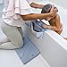 Overcrest Baby Bath Kneeler and Elbow Cushioned Tub Rest Set, Premium Extra Thick 23 x 12 x 2 inch Foam Mat Protection for Parents, Double Stitched Deeper Pockets, Secure Non-Slip, Quick Drying, Grey