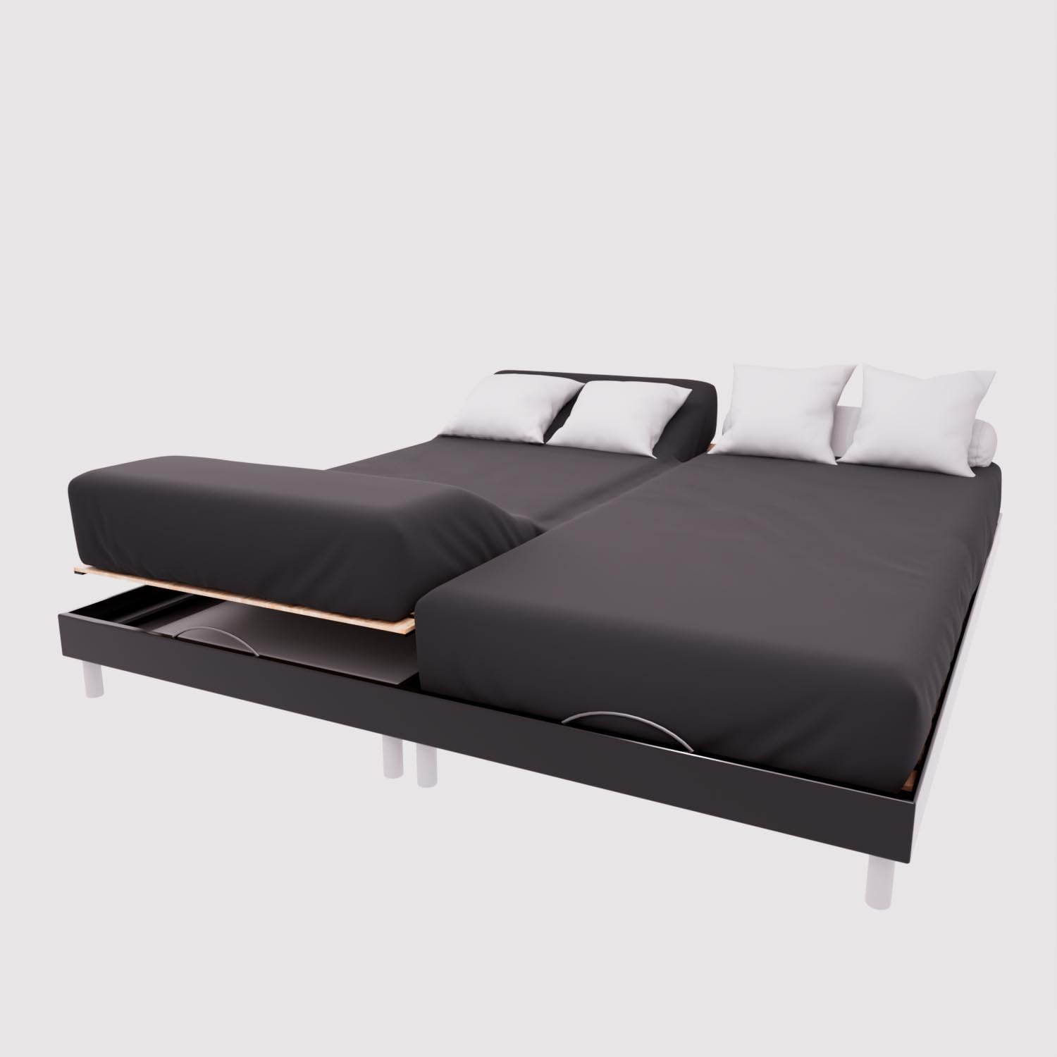 Soleil d'ocre, TPR Fitted Sheet 57 Thread Count Cotton 2 x 70 x 190 cm Plain Black — image 1