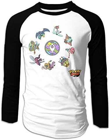 Yo-kai Watch Characters Mens Raglan Baseball Jersey T-Shirts Crew