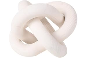 MALOKI 3 Link Wood Chain Link for Home Decor,White Wood Knot Coffee Table Hecor, Farmhouse Modern Decor Hand Carved Decorative Wooden Chain Decor,Country Chain Knot Decor