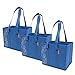 PLANET E Reusable Foldable Grocery Bags with Reinforced Bottoms (Pack of 3, Navy)