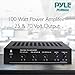 Compact Mini Home Power Amplifier – 100W Smart Indoor Audio Stereo Receiver w/ RCA, 3 Microphone IN, AUX, 25/70V Outputs, LED, Input Selector, For PA, Amplified Speaker Sound System – Pyle PCM60Athumb 1