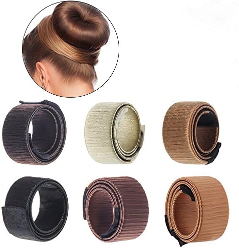 LAUREN STORE, 1 PC BROWN Hair Bun Updo Fold Wrap Snap Styling Tool DIY Accessories (BROWN)