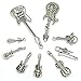 Music Notes Charms, JIALEEY Wholesale Bulk Lots Music Elements Musical Instrument Beads Pendants for Necklace Bracelet Jewelry Making and Crafting(Silver)