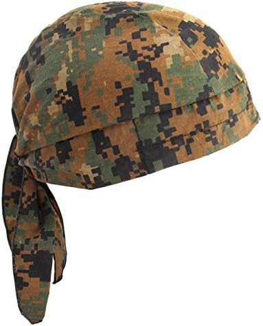 Kool Off Cooling Du-rag Skull Cap Hat , ACU Digital Camo Green Brown