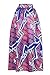 Lewego Womens African Floral Maxi Dress High Waist A Line Long Skirts with Pockets , Purple , Medium