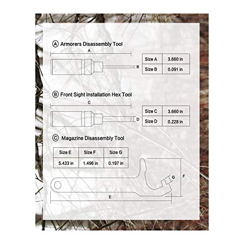 XAegis Glock Tool Set, Magazine Disassembly Tool w/Armorers Punch Tool & Front Sight Installation 3/16 Hex Tool for Glock Accessories GT08 - Thumbnail 5