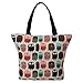 LATH.PIN Shopper Canvas Bag Owl Womens Shoulder Shopping Tote Beach Bag (One Size, Owl)