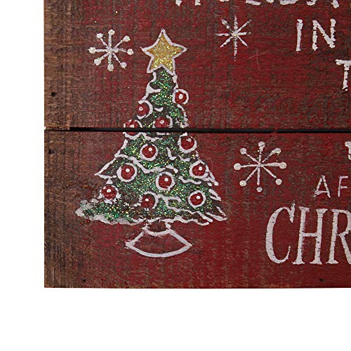 YK Decor Christmas Wood Plaque Decorative Wall Plaque Sign with Saying Rustic Pallet Wall Art Sign (Color C-8x8)