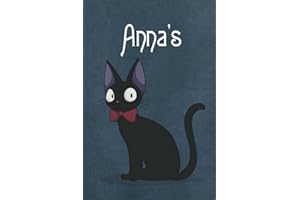 Anna's Notebook: Cute Black Cat Journal for Anna - Personalized Name Gift Planner School Notebook 110 Pages, Thoughtful Cool 