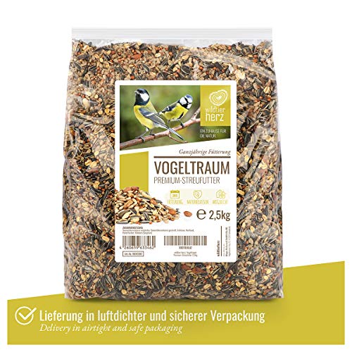 wildtier herz - Vogeltraum Premium Vogelfutter ohne Weizen für Wildvögel I Ganzjahresfutter mit Sonnenblumenkerne I Wildvogelfutter I Vogel Streufutter, Fettfutter für Vögel (2,5kg) – Bild 6
