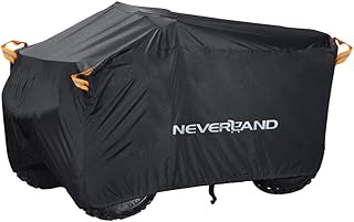 NEVERLAND XXXL Quad ATV Abdeckplane NEVERLAND Fahrzeug Abdeckung Schutz Cover 190T 256*110*120cm Phosphoreszierend Schmutzabweisend Winterfest Staubdicht Regen UV-Schutz Schwarz