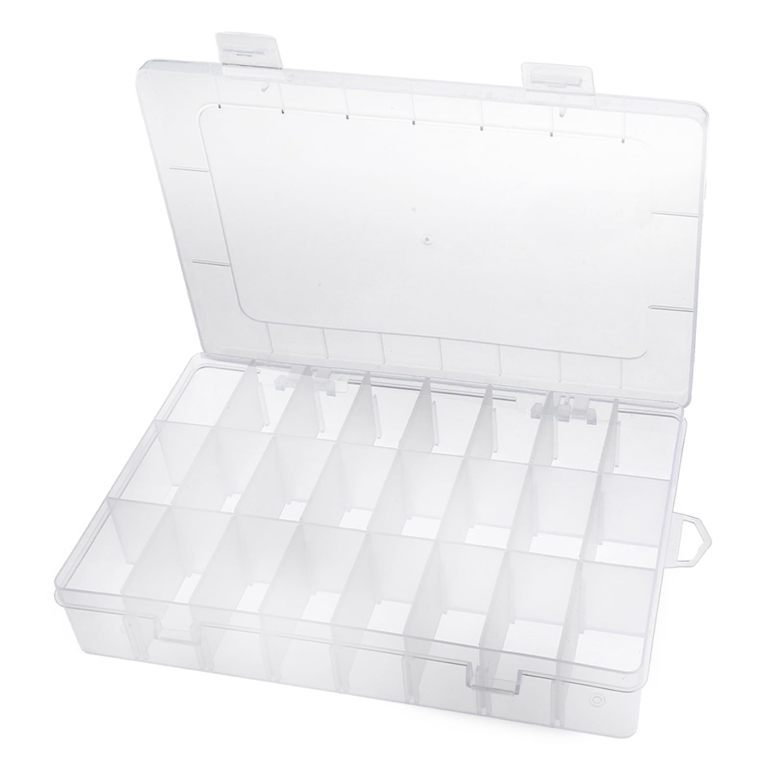 Abeillo Clear Plastic Storage Boxes, 24 Grids Clear Plastic Compartment Bead Storage Box Jewelry Organizer Case Diamond Art Painting Accessories Container with Removable Dividers