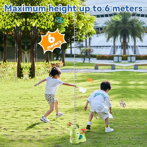 LBOYLOVE® Flying Disc Launcher, Outdoor Flying Disc Launcher Game with 8 Dics for Kids 3-12, Outdoor Garden Game for 3-12 Years Old Boys and Girls