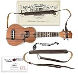 Walker & Williams U-74 Soft Dark Brown Leather Adjustable Hands-Free Ukulele Strap
