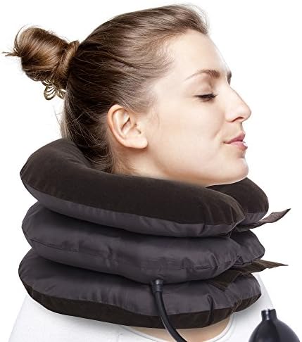 Euroa Cervical Neck Traction Device – Effective &amp; Relief for Chronic Neck Shoulder Pain| Improve Spinal Alignment to Reduce Neck Pain| Cervical Collar Adjustable Collar for Comfort Instapark (Brown)