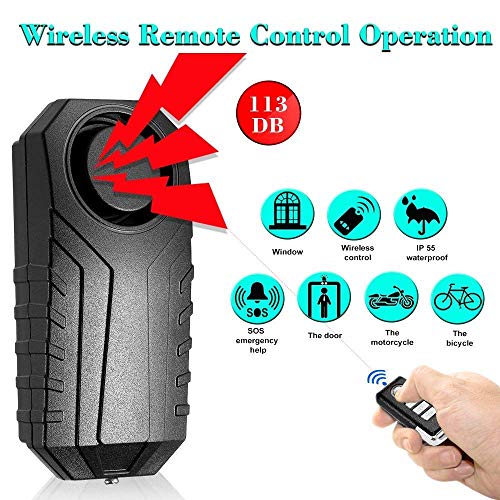 KCMYTONER 1 Pack 113dB Wireless Anti-Theft Vibration Waterproof Security Cycling Bike Alarm Motorcycle Bicycle Alarm with Remote Control - Thumbnail 6