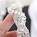 FANGZHIDI Rhinestone Applique for Wedding Dress Bridal Belt Embellishment-Silver