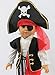 Black and White Pirate Halloween Costume| Fits 18