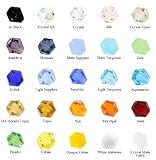 Mandala Crafts Wholesale Lot of 1000 Bicone Crystal Beads, 4mm, 25 Colors, Matte and Crystal Finish