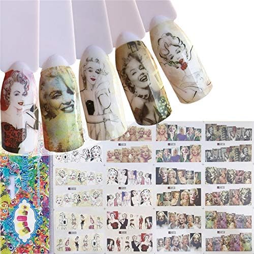 48 Pattern 4 Sheets Water Transfer DIY Nail Art Decals Stickers With Flower Animal Beauty Girl Cartoon And Different Patterns For Women And Kids