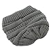 BLUECELL Women's Colorful Beanie Hats with Ponytail Hole Knit Beanies Warm Winter Chunky Skull Cap for Sports Outdoor,Dark Gray