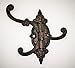 Aunt Chris' Products - Heavy Cast Iron - 3 - Swing Coat hook - Elegant Scroll Work Design - Victorian Style Wall Hung - Primitive Look - Small Swivel Wall Tree